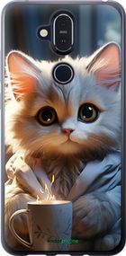 Чохол на Nokia 8.1 Білий кіт "5646u-1620-2448"