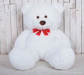 Большой плюшевый медведь Yarokuz Джеральд 165 см Белый