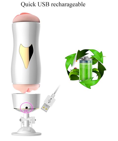 Мастурбатор із двома входами на присосці Boss Series: Vibrating Masturbation Cup White, BS6300055 Sex Aura | Зображення 8