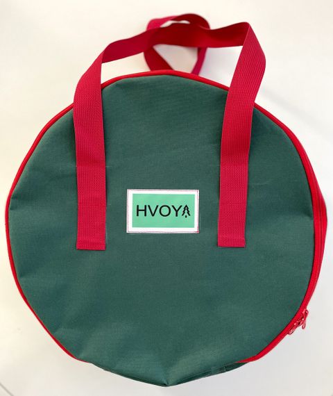 Сумка-чохол для зберігання новорічних прикрас кругла d-40 см зелена | Зображення 2