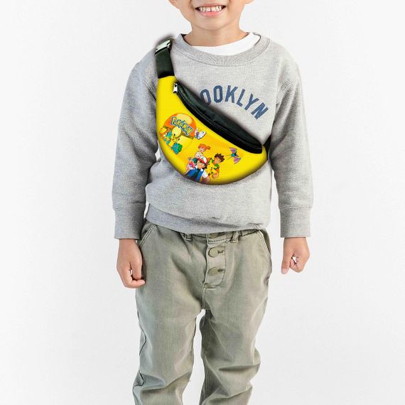 Сумка-бананка детская Покемон "Pokеmon с принтом ,32х15см,сумка для мальчика  через плечо (00166)