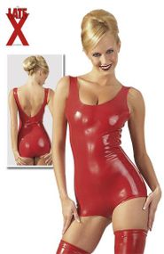 Латексное боди красное sexstyle