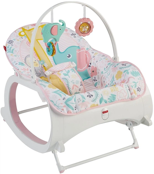 Детское кресло-качалка Fisher Price / Детский шезлонг с музыкальной подвеской и регулируемой спинкой | Зображення 4