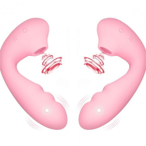 Вібратор вакуумний з подвійною стимуляцією BeYourLover Tara X на пульті керування, рожевий Sex Aura | Зображення 2