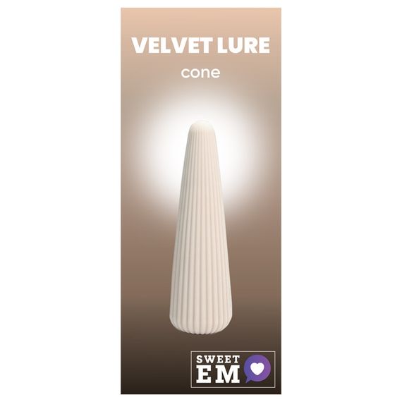 Вибратор-конус рельефный Sweet Em, 10 режимов, бежевый, 12.8 х 3.8 см Sex Aura