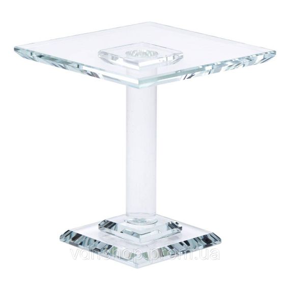 Тортівниця скляна на ніжці 12×12×13 см кругла стійка для торта, капкейків HP-4-70S | Зображення 2