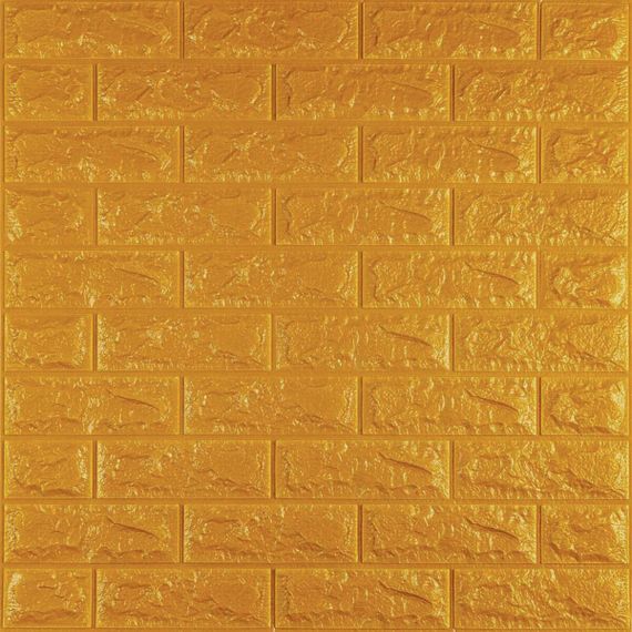 3D панель самоклеюча цегла Золотий 700х770х7мм (011-7) SW-00000052