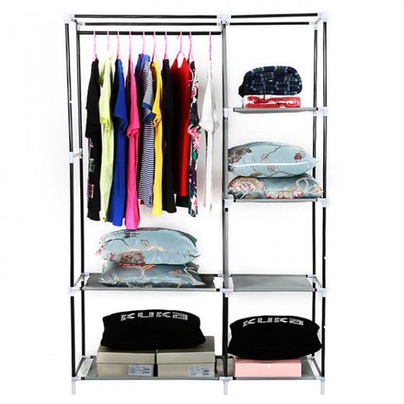 Тканинна шафа для речей Storage Wardrobe 88105 складаний гардероб 2 секції, 105 х 45 х 170 см | Зображення 2