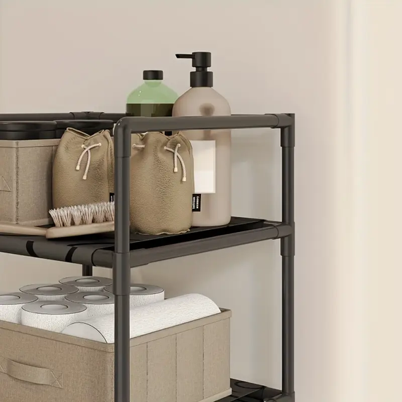 Органайзер для білизни з двома полицями на коліщатках, Мобільний кошик для зберігання білизни | Зображення 4