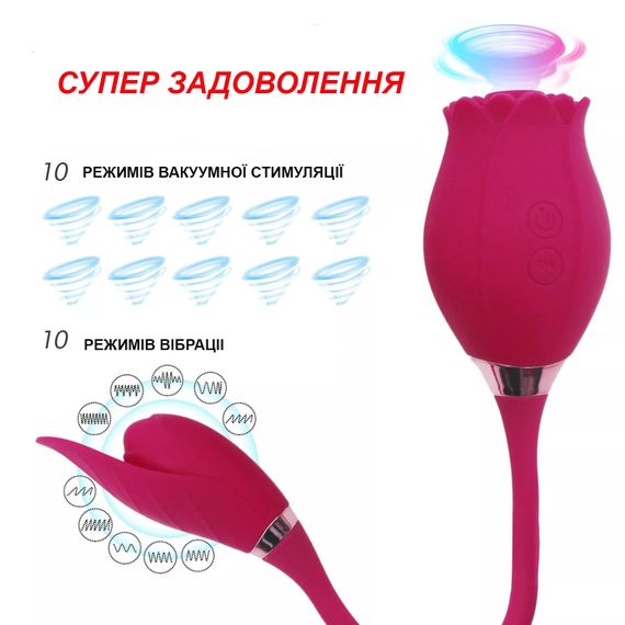 Вакуумный вибростимулятор "Роза"  ( 20 режимов) | Зображення 4
