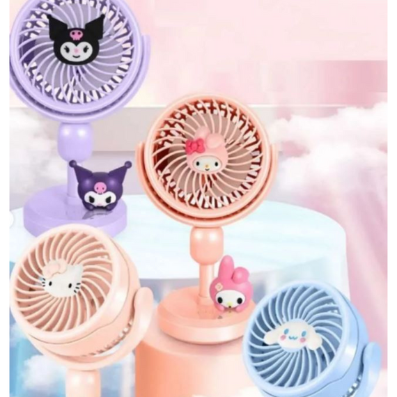 Чарівний мінівентилятор настільний з персонажами Kurumi, Melody, Cinnamoroll, вентилятор на акумуляторі з USB-підзарядкою