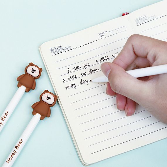 Набір ручок гелевих Bookopt 0.5 мм BP5006 Honey Bear (4шт) | Зображення 7