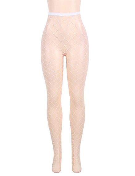 Колготки у велику сіточку Star Night Fence Net Pantyhose білі XS-M sexstyle | Зображення 1