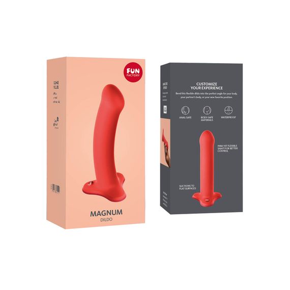 Фалоімітатор Fun Factory MAGNUM, помаранчевий, дуже гнучкий, довжина 18,3 см, діаметр 3,7 см | Зображення 5