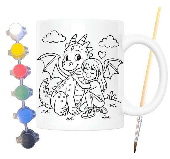 Набор для творчества кружка раскраска Дракон 330 мл белая (КР0167)