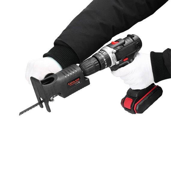 Насадка лобзик на дриль зі швидкознімним механізмом + 3 полотна / Сабельна пилка / Адаптер для електродрилі | Зображення 7