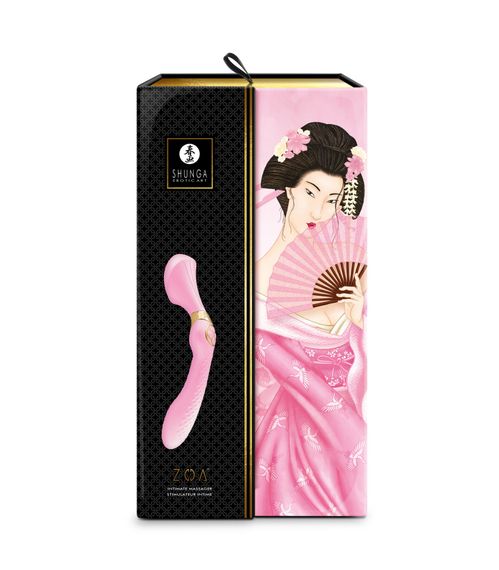 Вібромасажер Shunga Zoa Light Pink, двосторонній | Зображення 9