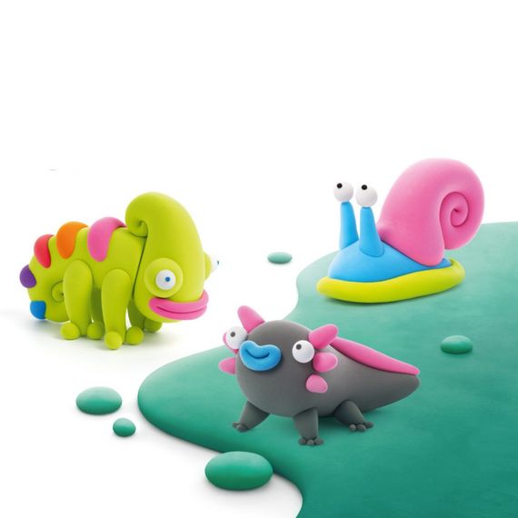 Набір самозатвердіючого пластиліну Екзотичні тварини Хамелеон, аксолотль, гастропод ЛІПАКА 60049-UA01 | Зображення 2