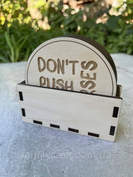 Набір дерев'яних підставок для чашки 6 штук набір Костер з фанери | Зображення 2