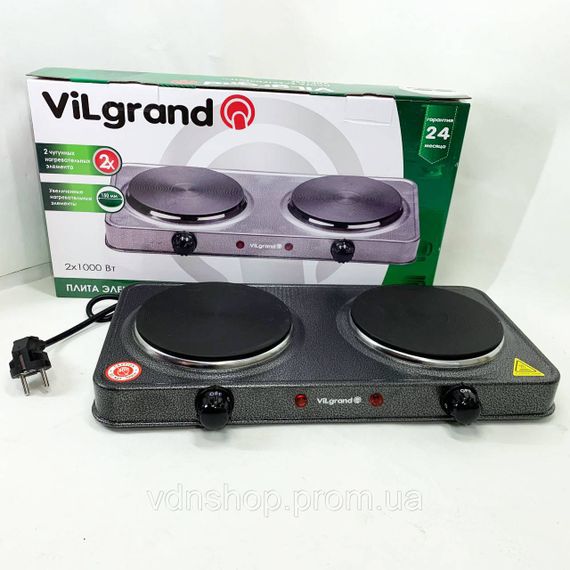 Бытовая электро-плитка ViLgrand, Удобная плита для кухни, Электроплита настольная с двумя комфорками QH-56 | Зображення 2