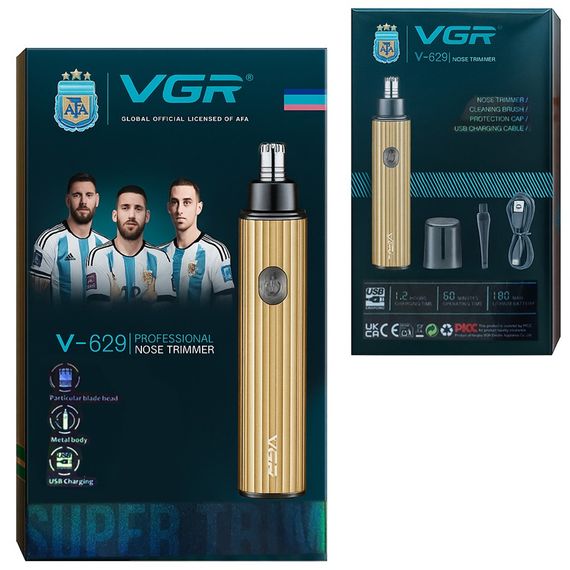 Тример для носа VGR V-629 GOLD золотистий | Зображення 1