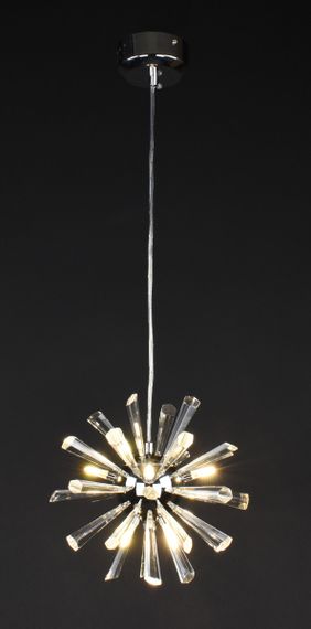 Люстра підвісна на 8 лампочок 27615 Хром 30-140х24х24 см. | Зображення 1