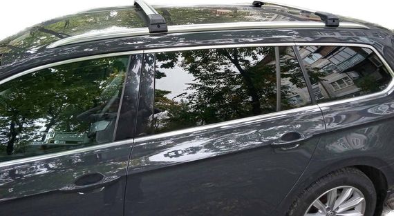 Поперечный багажник на интегрированые рейлинги WingBar (2 шт) Черный для Volkswagen Passat B8 2015-2024 гг