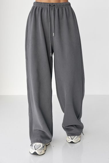 Спортивні штани з плюшевим начісом - темно-сірий цвет, L (є розміри)