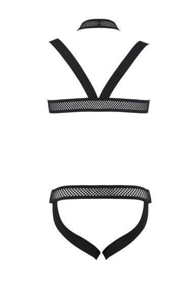 Комплект відкриті труси та портупея на груди Passion 043 SET JACOB, Чорний, 2XL, 3XL, 2XL/3XL, Великі розміри | Зображення 3