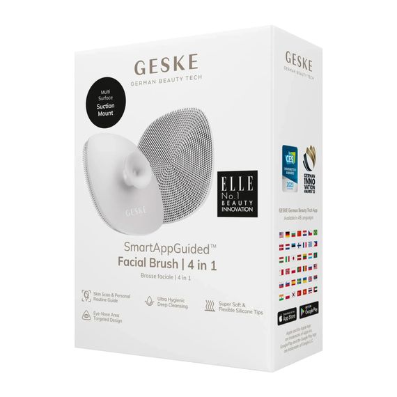 Щітка для обличчя GESKE Facial Brush 4в1 з тримачем white, Біілий | Зображення 7