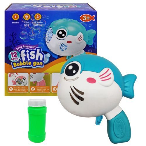 Уценка. Пистолет для мыльных пузырей "Рыбка" (бирюзовый) Царапины