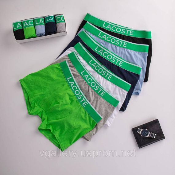 Подарунковий набір чоловічих трусів Lacoste в коробці - ціна поштучно  - розмір M | Зображення 2