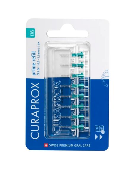 Набір змінних насадок Curaprox Prime Refill, 0,6 мм - упаковка 8 йоржиків без тримача