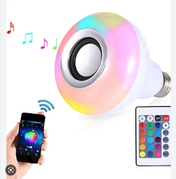 Світлодіодна лампа з Bluetooth колонкою Bulb 12Вт в патрон Е27, RGB світильник з динаміком та пультом PRP | Зображення 4