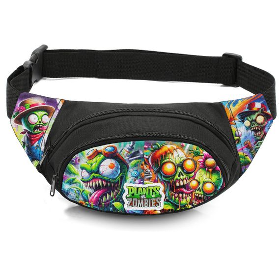 Сумка-бананка детская с принтом Растения против Зомби поясная сумка для мальчика (4591)