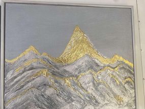 ⛰️✨ Інтер’єрна картина ручної роботи “Золоті гори” 50 на 40 см — сучасний арт-декор преміум класу ✨⛰️