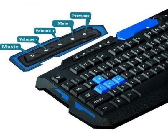 Игровая клавиатура + мышь беспроводная UKC HK8100 Черный (HK8100_558) | Зображення 2
