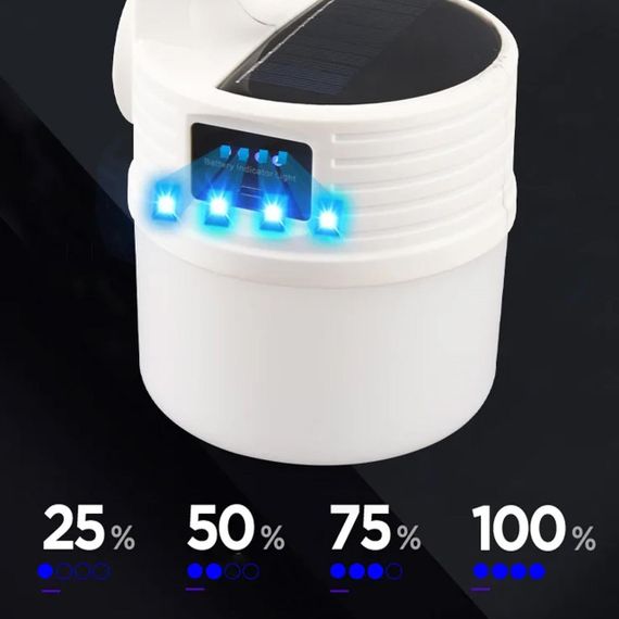 Кемпинговая USB лампа аккумуляторная 1200мАч, с солнечной панелью 24 LED, MX-518 / Переносной ручной фонарь | Зображення 5