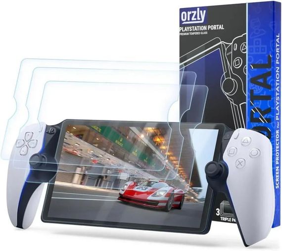 Захисне скло Orzly (3 шт.) для PlayStation Portal Remote Player, загартоване скло 9H