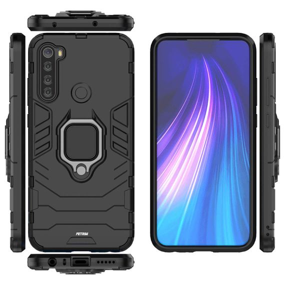 Ударостійкий чохол Transformer Ring for Magnet для Xiaomi Redmi Note 8T Black | Зображення 3