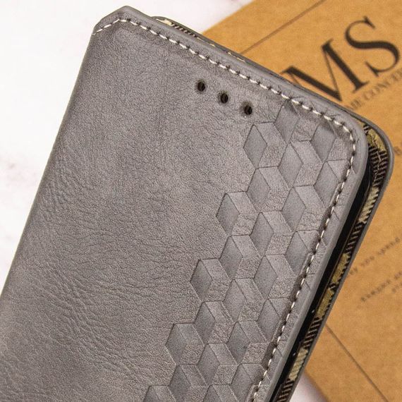 Кожаный чехол-книжка GETMAN Cubic (PU) для Realme 11 4G Серый | Зображення 7