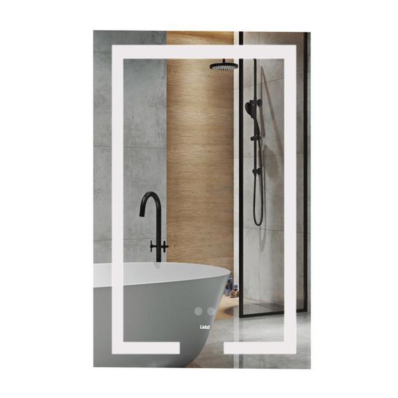 Дзеркало Lidz Kubis 500х800 з LED-підсвіткою Touch, з антизапотіванням, з диммером, рег. яскравості LD78LF9365080