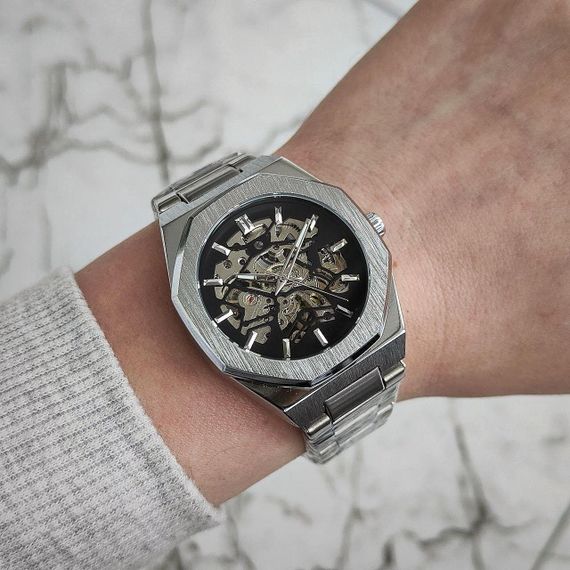 Механические класические мужские часы Forsining 8198 Silver | Зображення 2