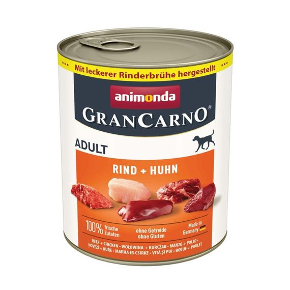 Влажный корм Animonda GranCarno для взрослых собак, с говядиной и курицей, 800 г