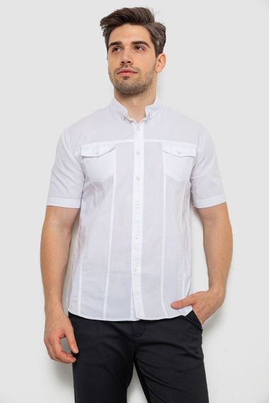 Рубашка мужская однотонная, цвет белый, 214R6917-2