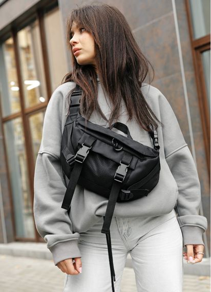 Жіноча сумка бананка Sambag Dynamicdart чорна 38 × 21 × 7 см (80411065) | Зображення 1