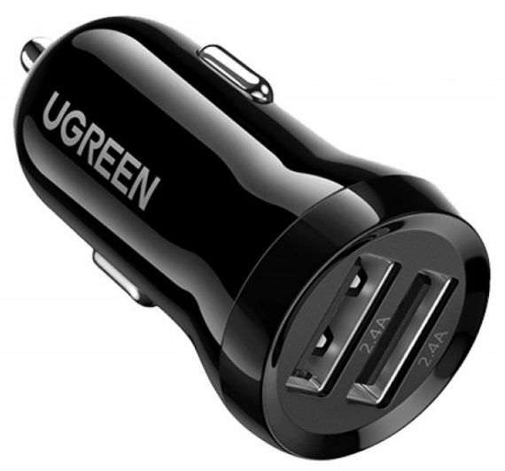 Автомобильное зарядное устройство Ugreen ED018 24W 2xUSB Charger Черный