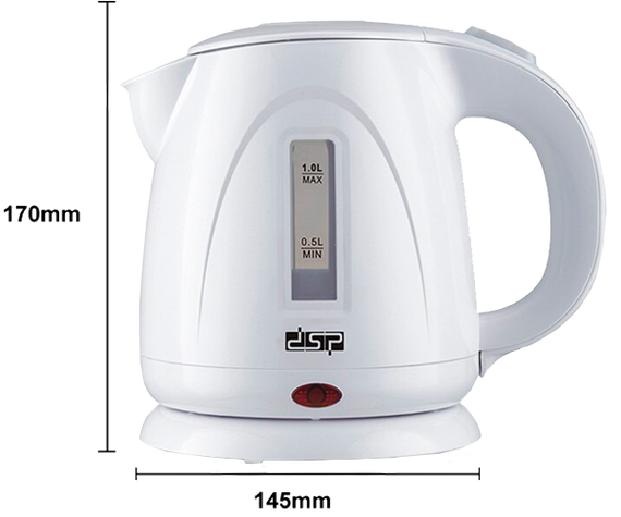 Електрочайник пластиковий дисковий 1 л DSP KK1128 білий 1300W (KK1128_405) | Зображення 3