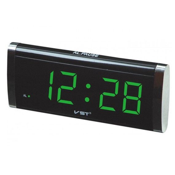 Електронний годинник VST 730 green, цифровий настільний мережевий годинник, led alarm clock VST-730, годинник FL-138 з будильником | Зображення 1