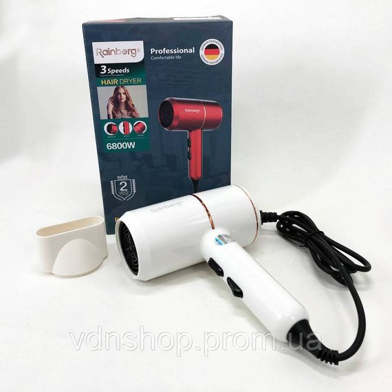 Фен для укладання волосся універсальний Rainberg RB-2211, Потужний універсальний фен DR-22 | Зображення 6